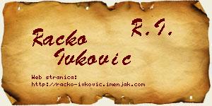 Racko Ivković vizit kartica